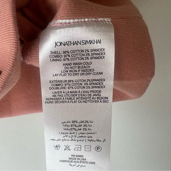 Jonathan Simkhai Standard Rose Pink Waffle-Knit Cotton Bralette XS - Picture 3 of 5